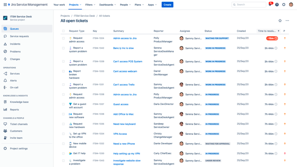 Jira enables businesses to closely track and monitor technical problems and bugs with their IT department or developers.